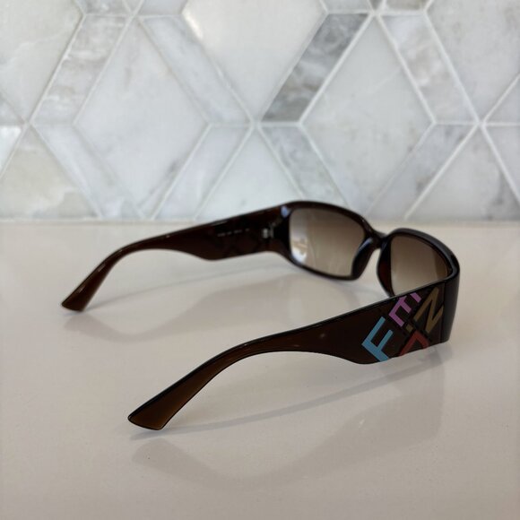 Brown Fendi Sunglasses Rectangle Colorful Brand Letters FS458 Case Designer main image 13